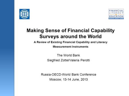 Making Sense of Financial Capability Surveys around the World A Review of Existing Financial Capability and Literacy Measurement Instruments The World.