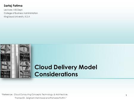 Cloud Delivery Model Considerations