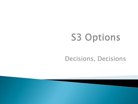 Decisions, Decisions. I have a definite idea of what I want to do when I leave school  I have no idea what I want to do when I leave I have some ideas.