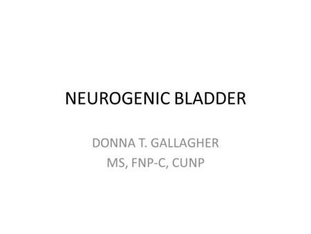 DONNA T. GALLAGHER MS, FNP-C, CUNP