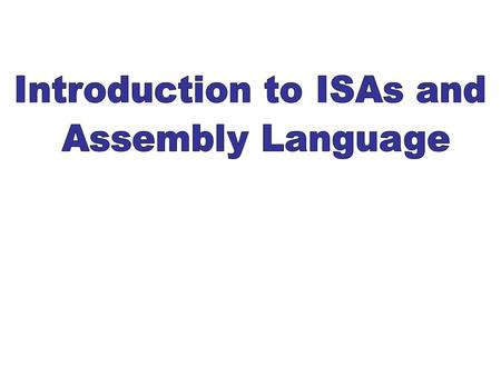 Instruction Set Architecture Classification According to the type of internal storage in a processor the basic types are Stack Accumulator General Purpose.