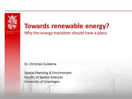 Towards renewable energy?