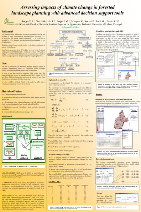 Figure 3. Outlines of the study with links between different components used. The figure presents the main inputs and outputs from the model used (Glob3PG)