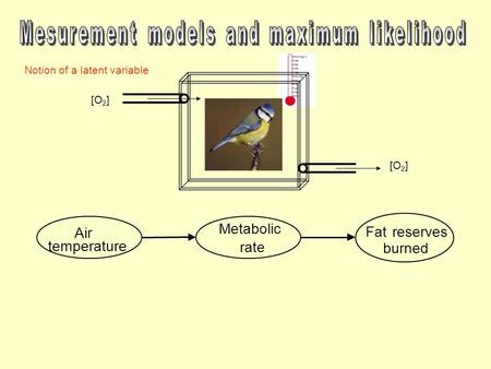 Air temperature Metabolic rate Fatreserves burned Notion of a latent variable [O 2 ]