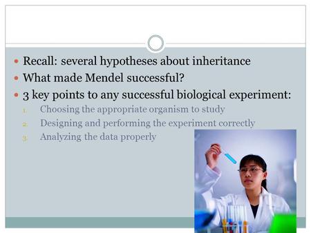 Recall: several hypotheses about inheritance