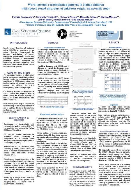 INTRODUCTION Speech sound disorders of unknown origin (SSDUO) are considered as an output disorder, characterized by incorrect articulation of mostly consonantal.