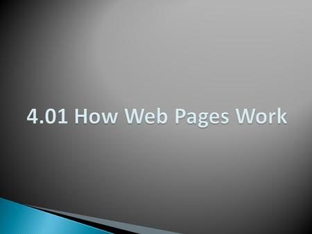 4.01 How Web Pages Work.