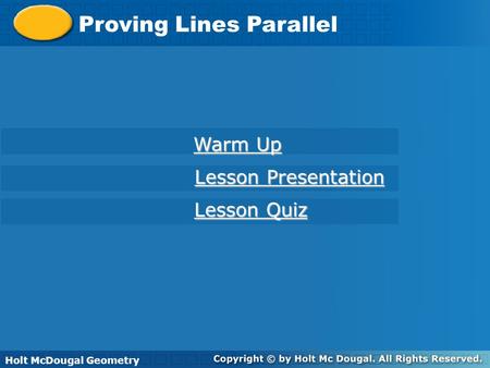 Proving Lines Parallel