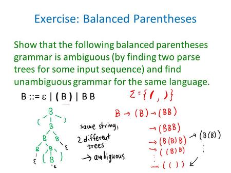 Exercise: Balanced Parentheses