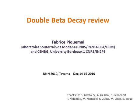 Double Beta Decay review