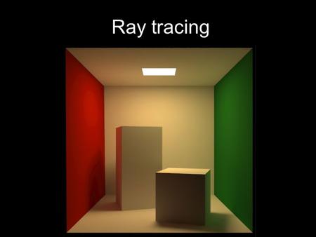 Ray tracing. New Concepts The recursive ray tracing algorithm Generating eye rays Non Real-time rendering.