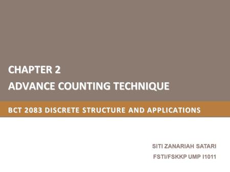 BCT 2083 DISCRETE STRUCTURE AND APPLICATIONS