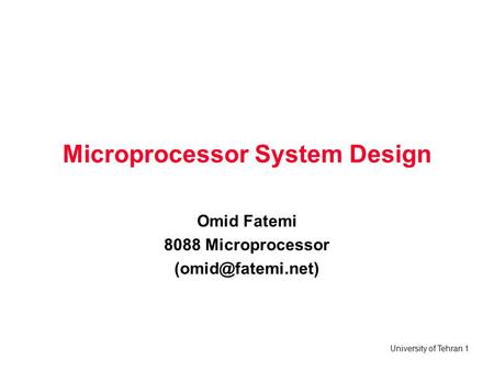 Microprocessor System Design