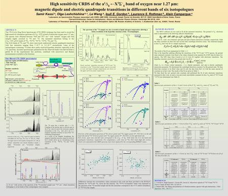 High sensitivity CRDS of the a 1 ∆ g ←X 3 Σ − g band of oxygen near 1.27 μm: magnetic dipole and electric quadrupole transitions in different bands of.