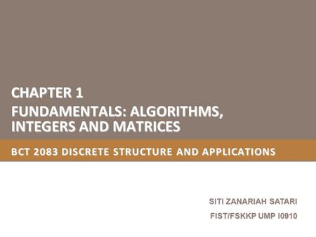 BCT 2083 DISCRETE STRUCTURE AND APPLICATIONS