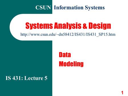 Systems Analysis & Design