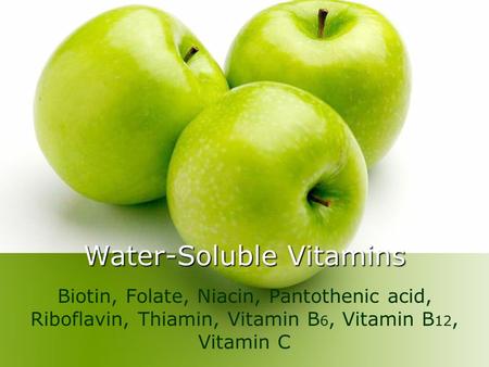 Water-Soluble Vitamins