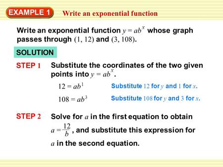 Write an exponential function