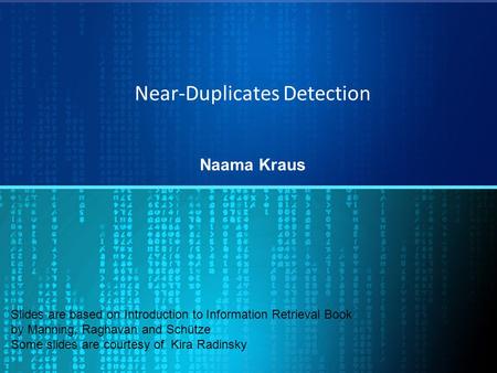 Near-Duplicates Detection