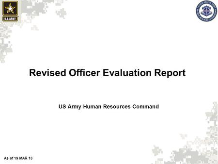 Revised Officer Evaluation Report