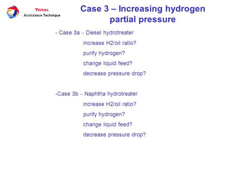 Case 3 – Increasing hydrogen partial pressure