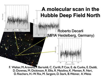 F. Walter, M. Aravena, F. Bertoldi, C. Carilli, P. Cox, E. da Cunha, E. Daddi, D. Downes, M. Dickinson, R. Ellis, R. Maiolino, K. Menten, R. Neri, D. Riechers,
