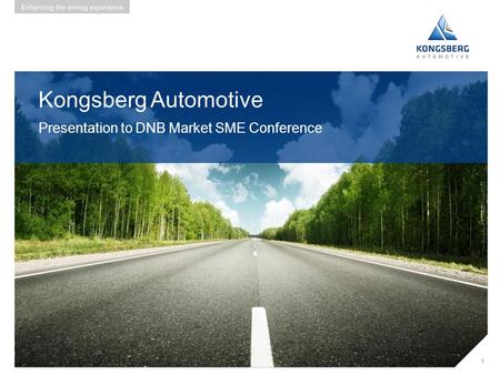 Kongsberg Automotive Presentation to DNB Market SME Conference.