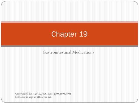 Gastrointestinal Medications