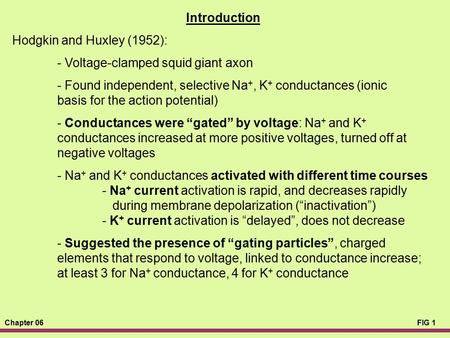 Introduction Hodgkin and Huxley (1952):