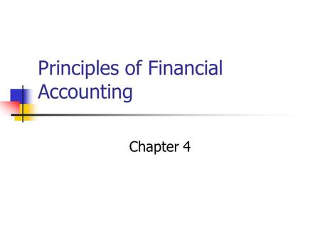 Principles of Financial Accounting