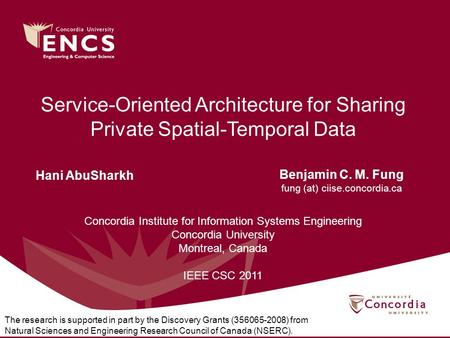 Hani AbuSharkh Benjamin C. M. Fung fung (at) ciise.concordia.ca