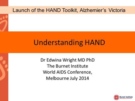 Launch of the HAND Toolkit, Alzhemier’s Victoria