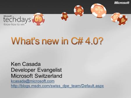 Ken Casada Developer Evangelist Microsoft Switzerland