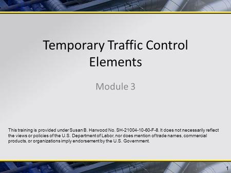 Temporary Traffic Control Elements