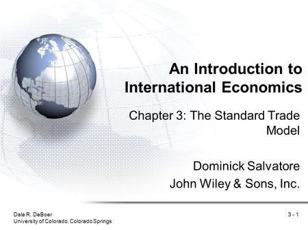 An Introduction to International Economics