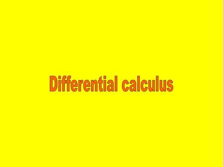 Differential calculus