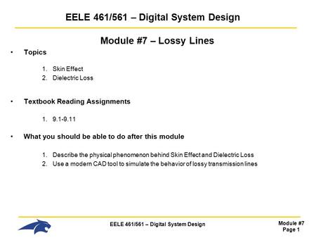 EELE 461/561 – Digital System Design