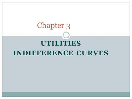 Utilities Indifference curves