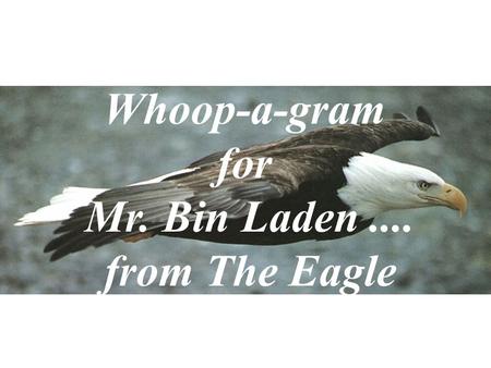 Whoop-a-gram for Mr. Bin Laden.... from The Eagle.