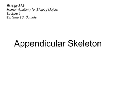 Appendicular Skeleton