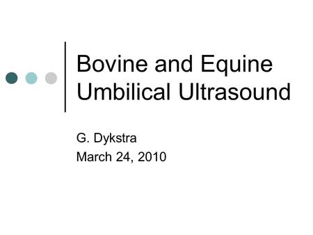 Bovine and Equine Umbilical Ultrasound G. Dykstra March 24, 2010.