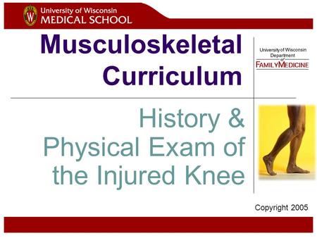 Musculoskeletal Curriculum