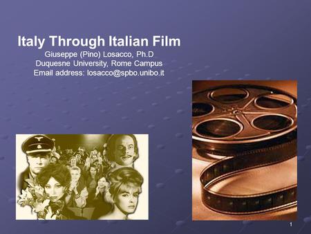 Italy Through Italian Film - Pino Losacoo