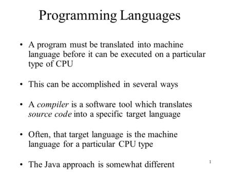 Programming Languages