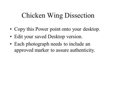 Chicken Wing Dissection