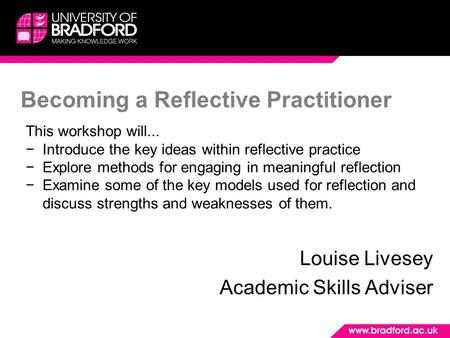 Becoming a Reflective Practitioner