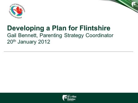 Developing a Plan for Flintshire Gail Bennett, Parenting Strategy Coordinator 20 th January 2012.