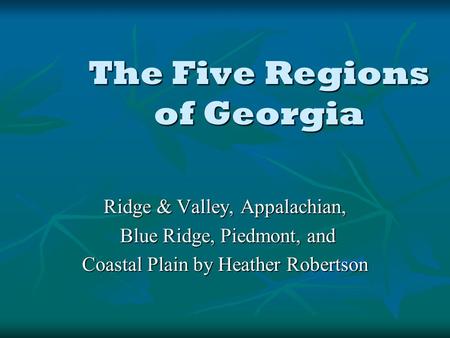 The Five Regions of Georgia