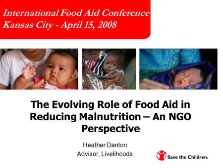 Page 1 The PepsiCo Foundation Meeting March 31, 2008 International Food Aid Conference Kansas City - April 15, 2008 The Evolving Role of Food Aid in Reducing.