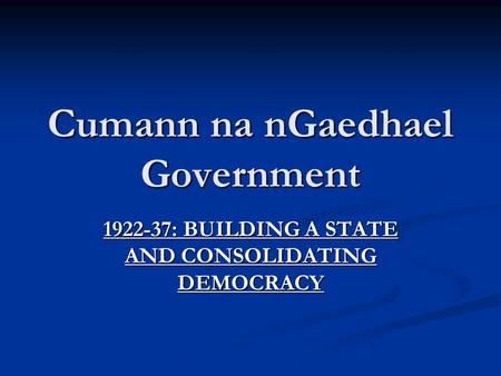 Cumann na nGaedhael Government